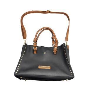 Marc New York Andrew Marc 3 in 1 Tote Black Brown Leather Studded Purse